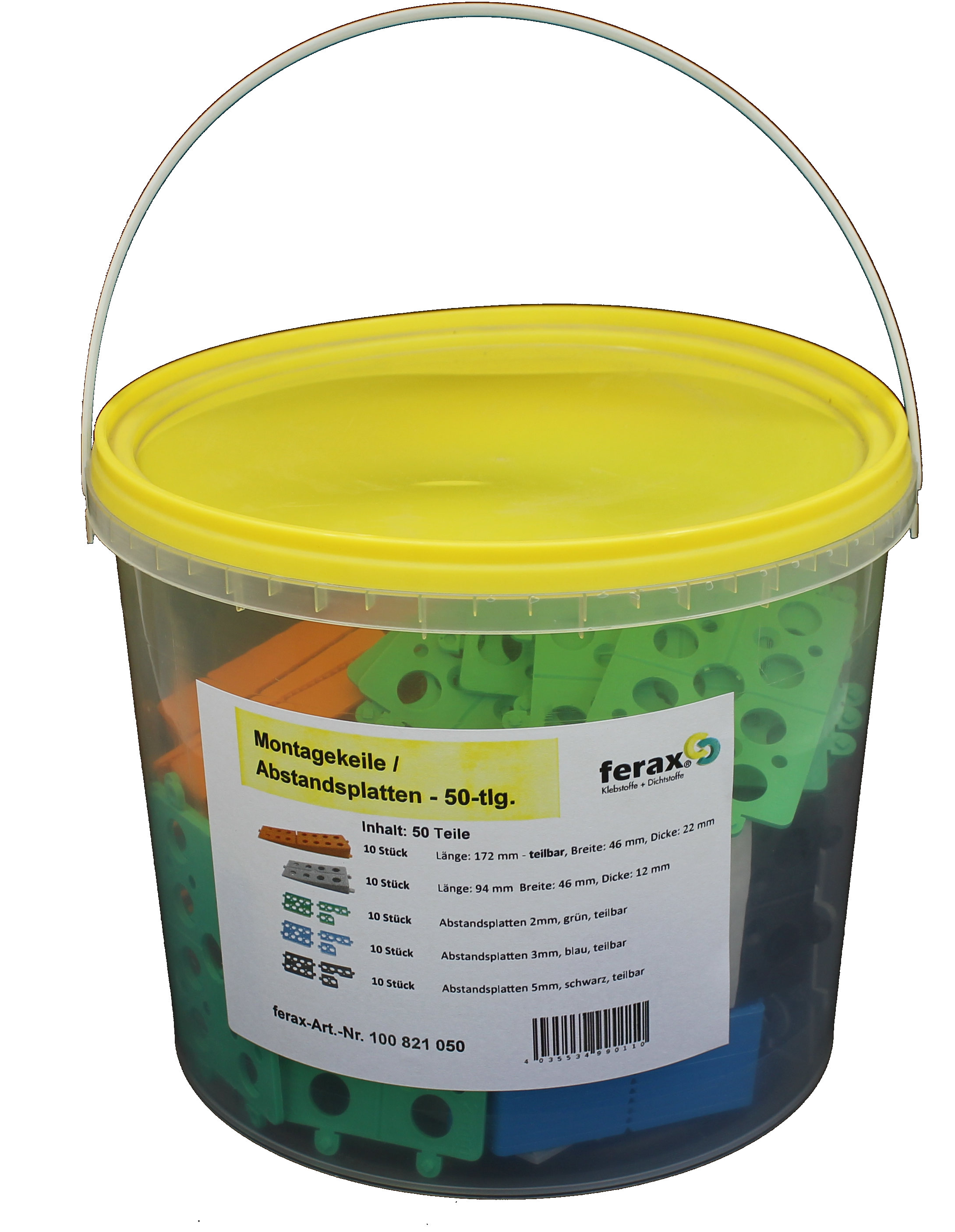 Ferax Montagebox mit Abstandsplatten und Montagekeilen, 50-teilig | 50-teilig ...